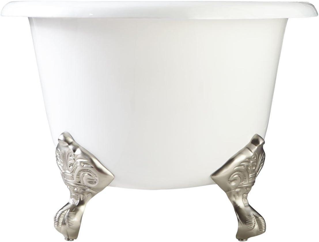 Sanford 60" White Cast Iron Clawfoot Soaking Tub