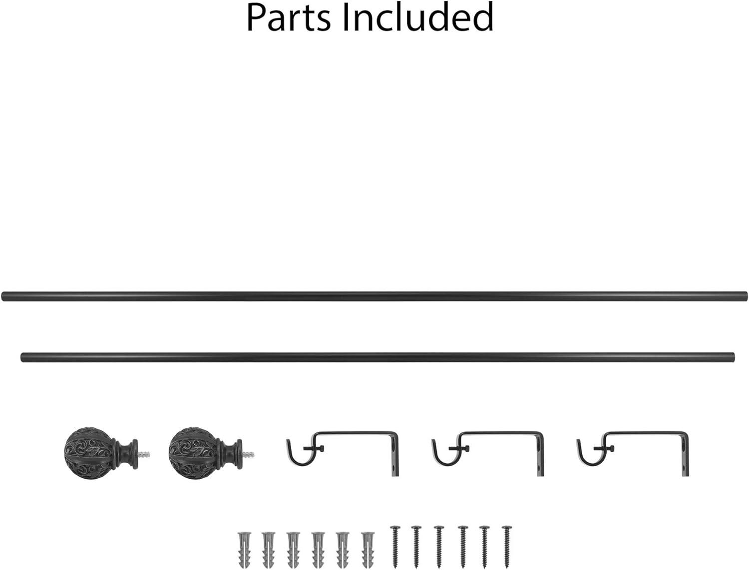 Montevilla Core Leaf Ball 5/8" Curtain Rod Set