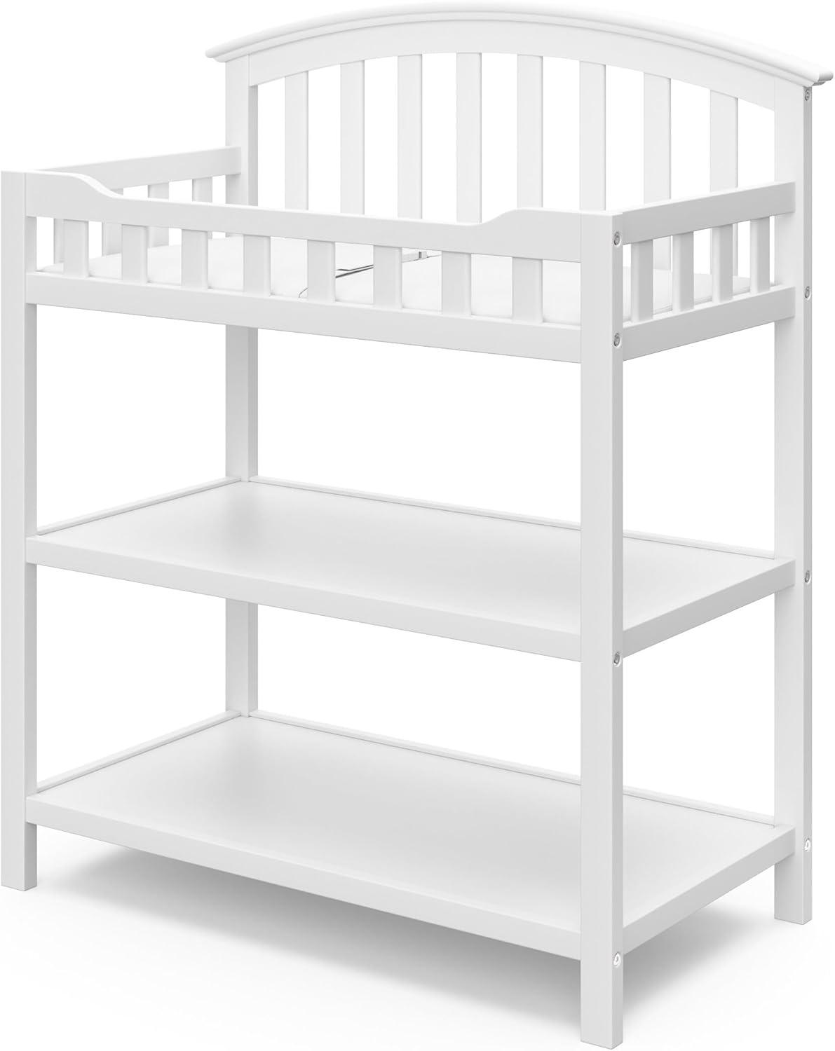 Graco Infant Wood Changing Table with Changing Pad, White