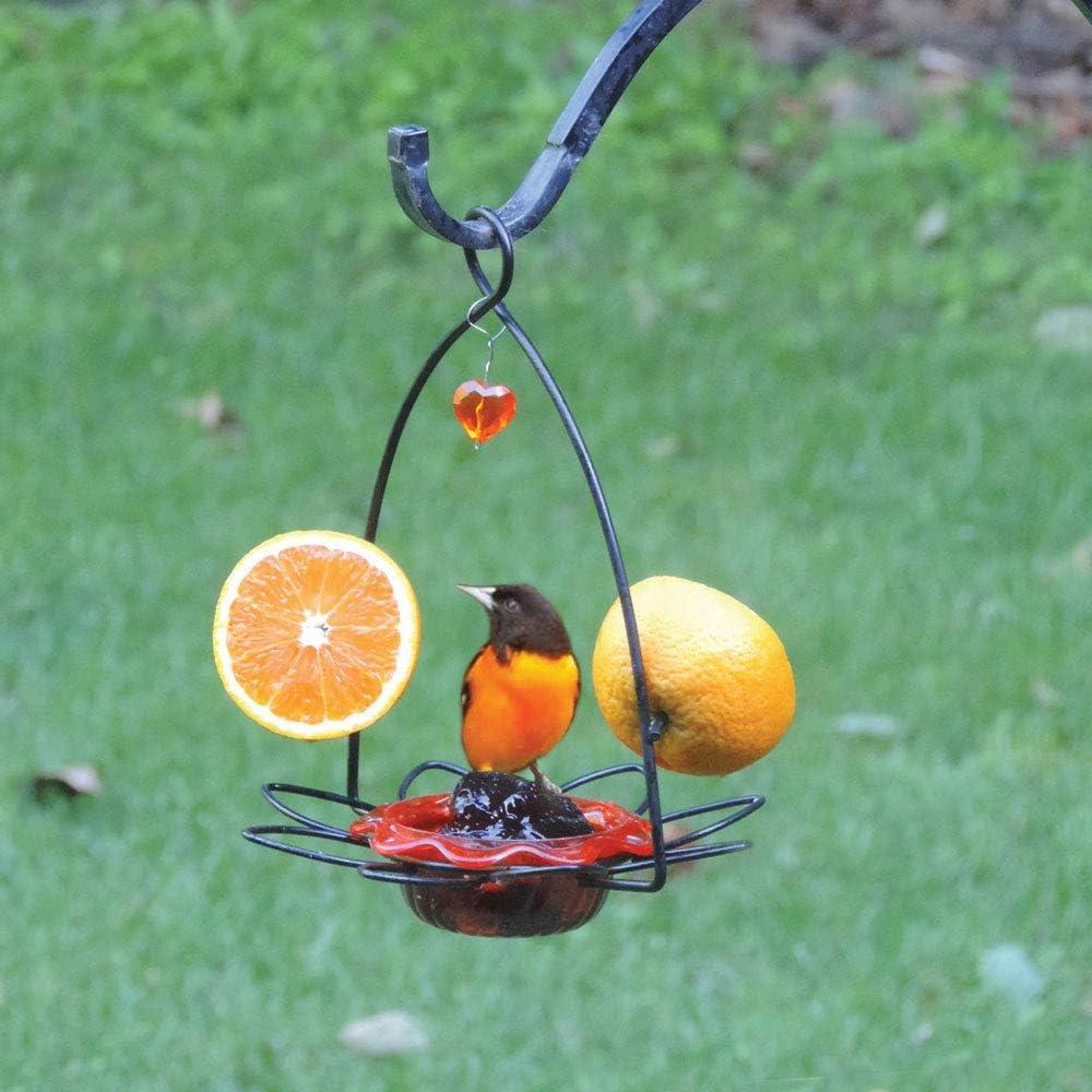 Orange and Black Polycarbonate Oriole Feeder with Heart Ornament