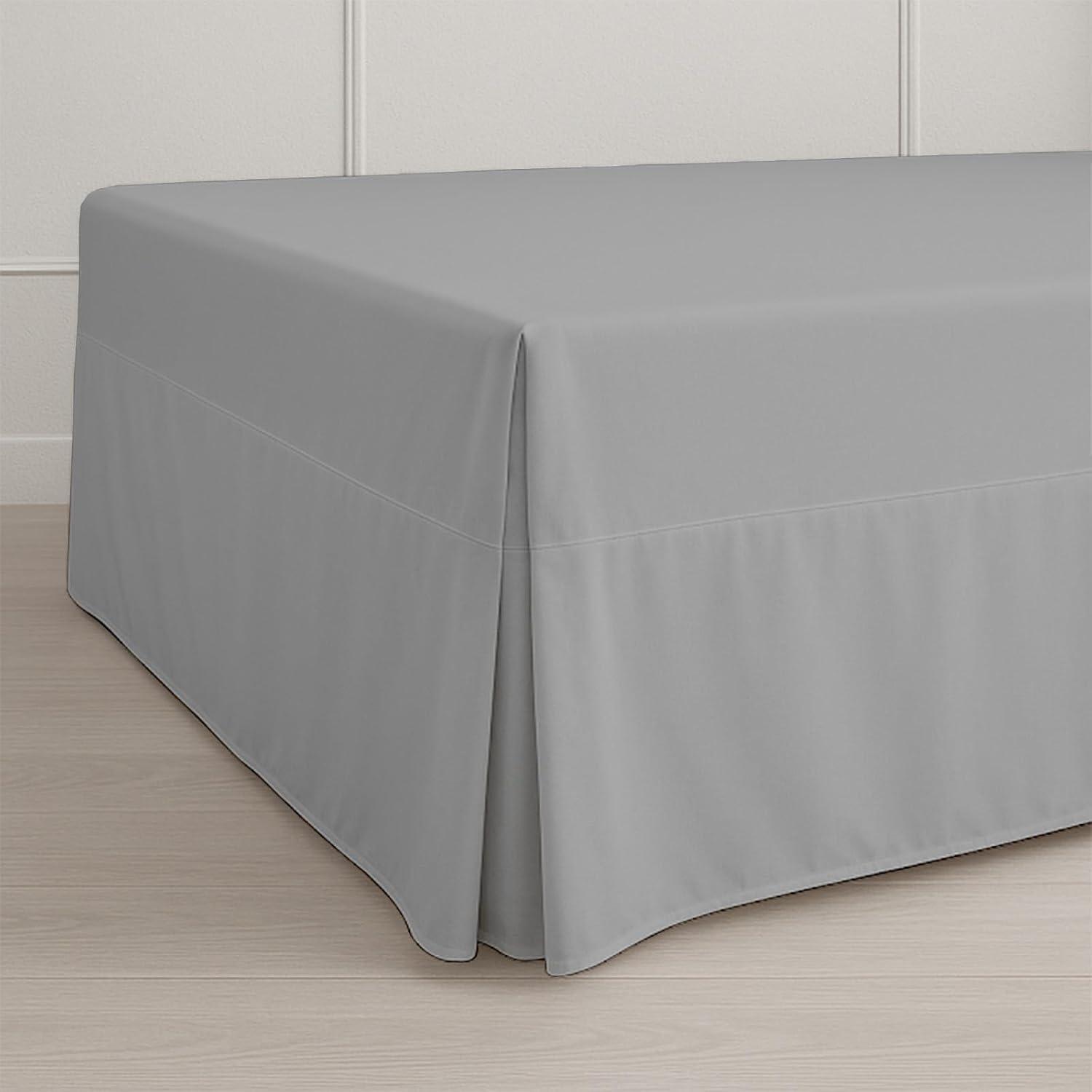 Swift Home | Basics Pleated Microfiber Bed Skirt 14-inch Drop Light Gray King