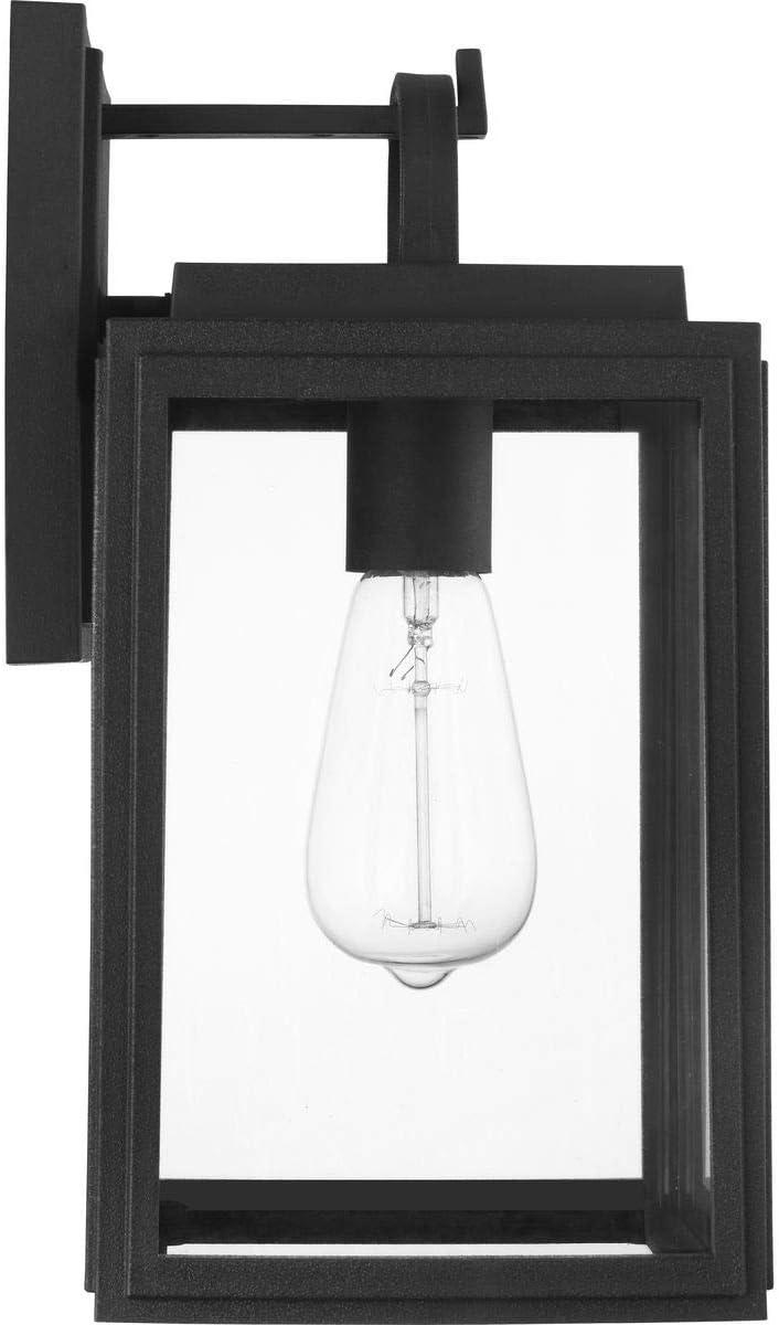 Coastal-Inspired Black Bronze Outdoor Lantern with Clear Glass