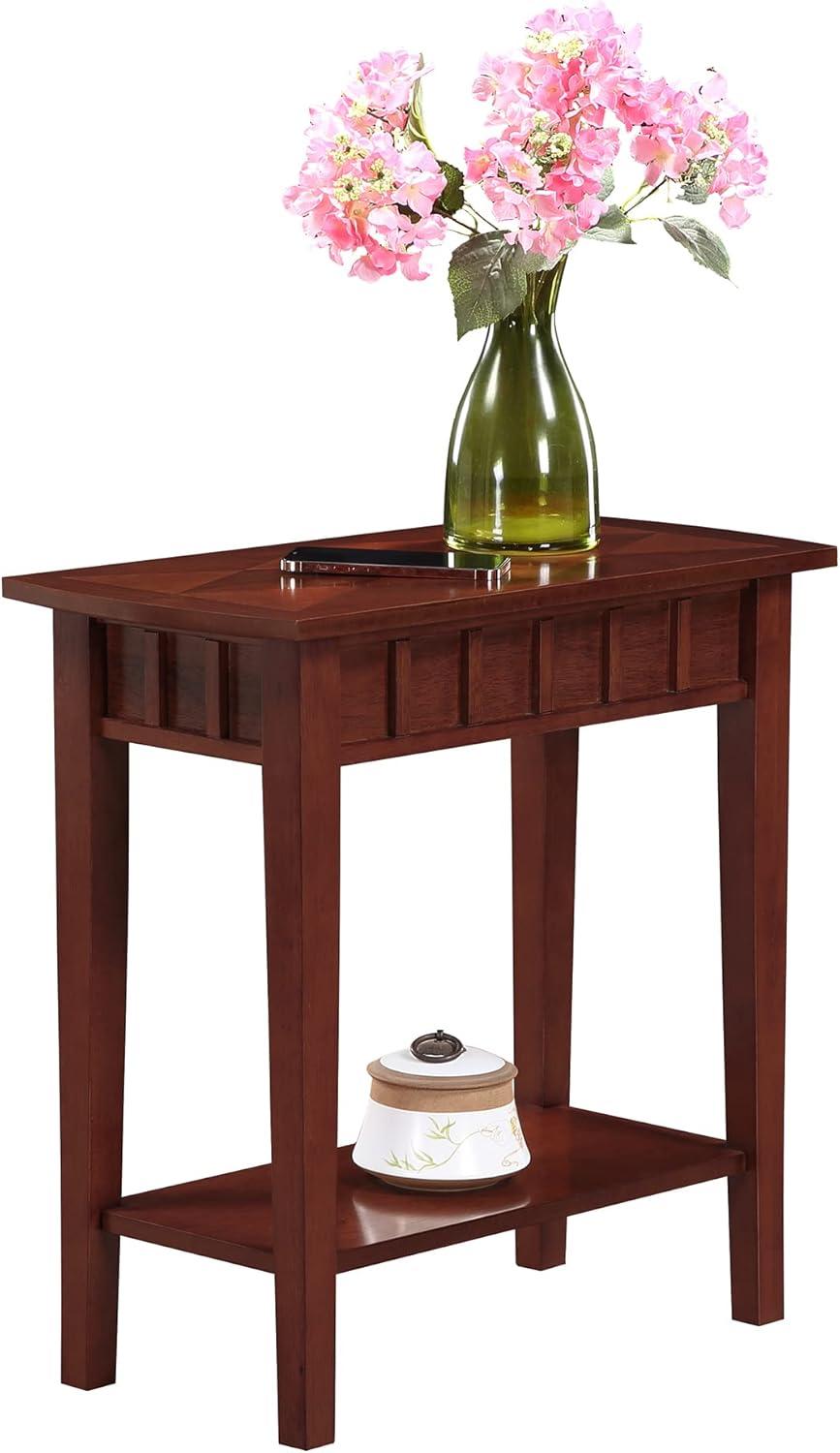 Convenience Concepts Dennis End Table with Shelf, Mahogany