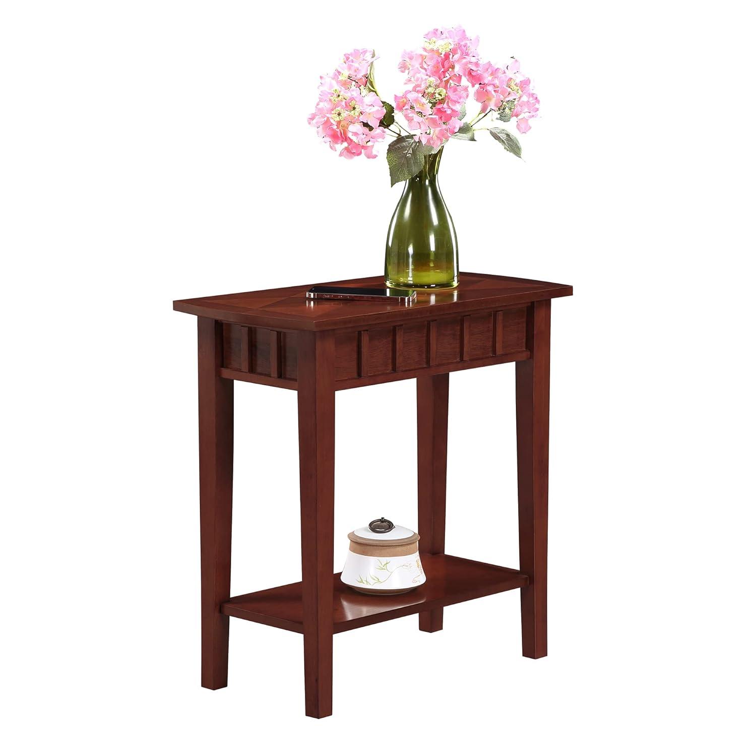 Convenience Concepts Dennis End Table with Shelf, Mahogany
