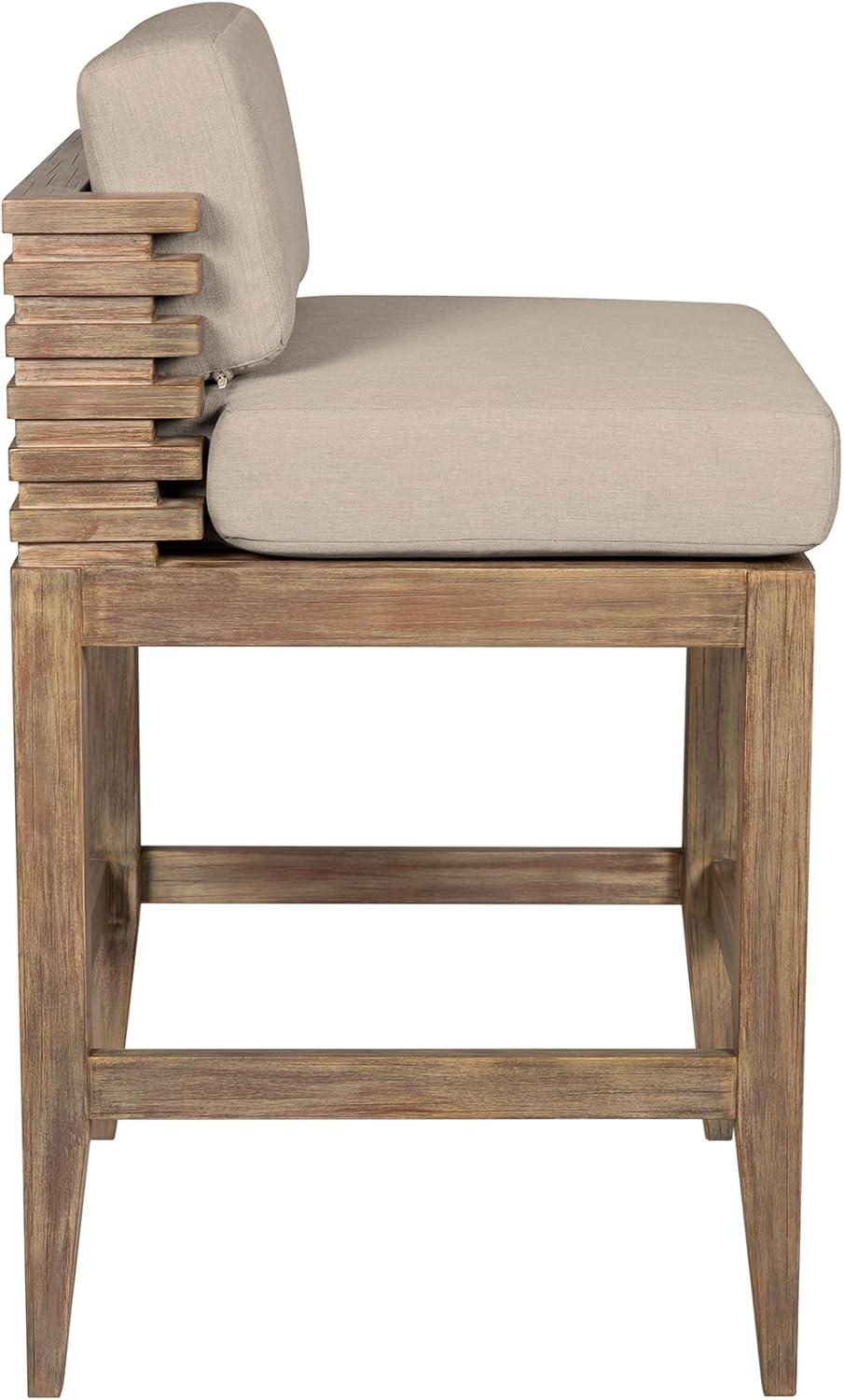 Aerilyn Wood Outdoor Stool with Cushion