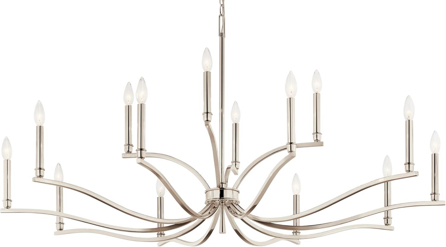 Kichler 52698 Malene 14 Light 53" Wide Taper Candle Style Chandelier - Nickel