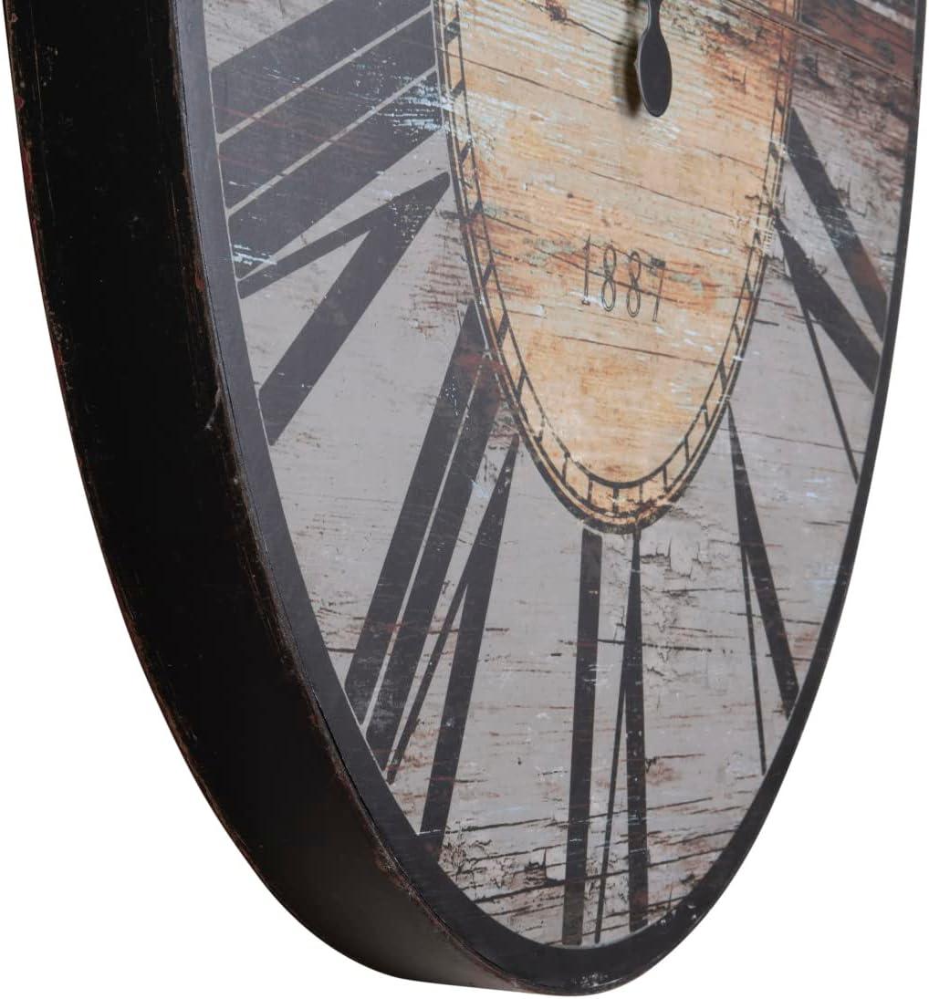 Woven Paths 29" Oval Distressed Grey Wood Wall Clock