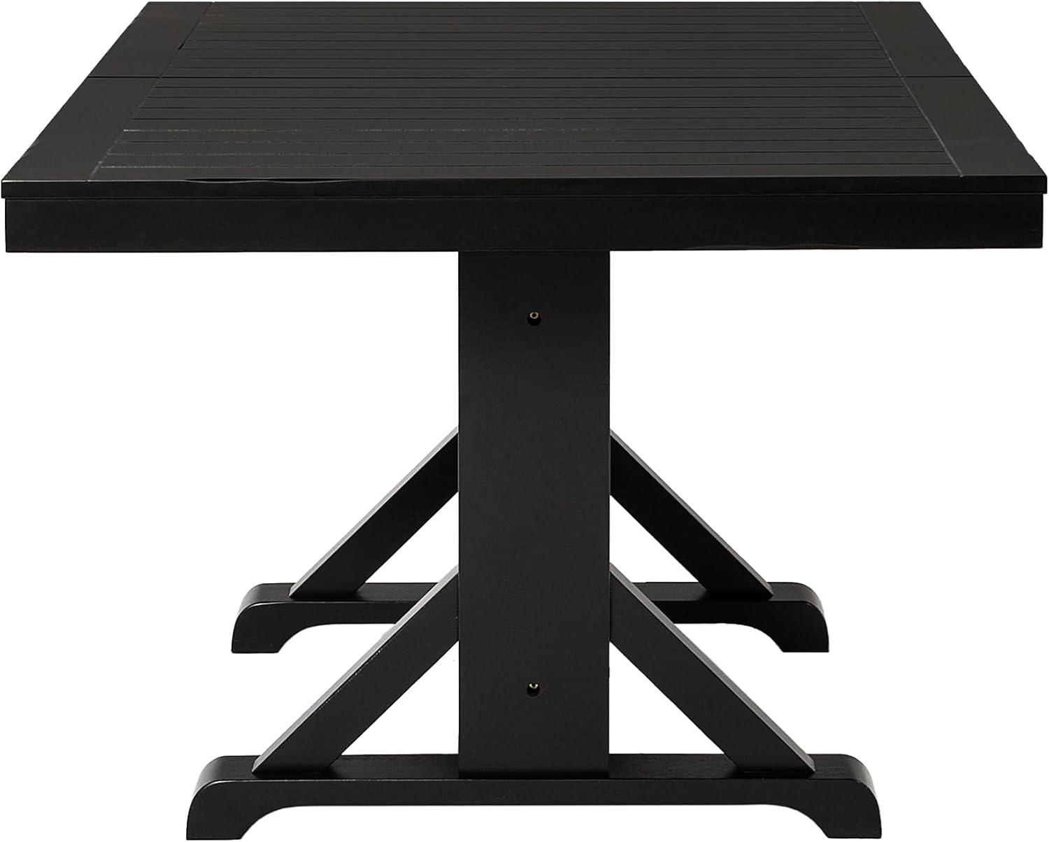 Walker Edison Modern Farmhouse Expandable Dining Table - Antique Black