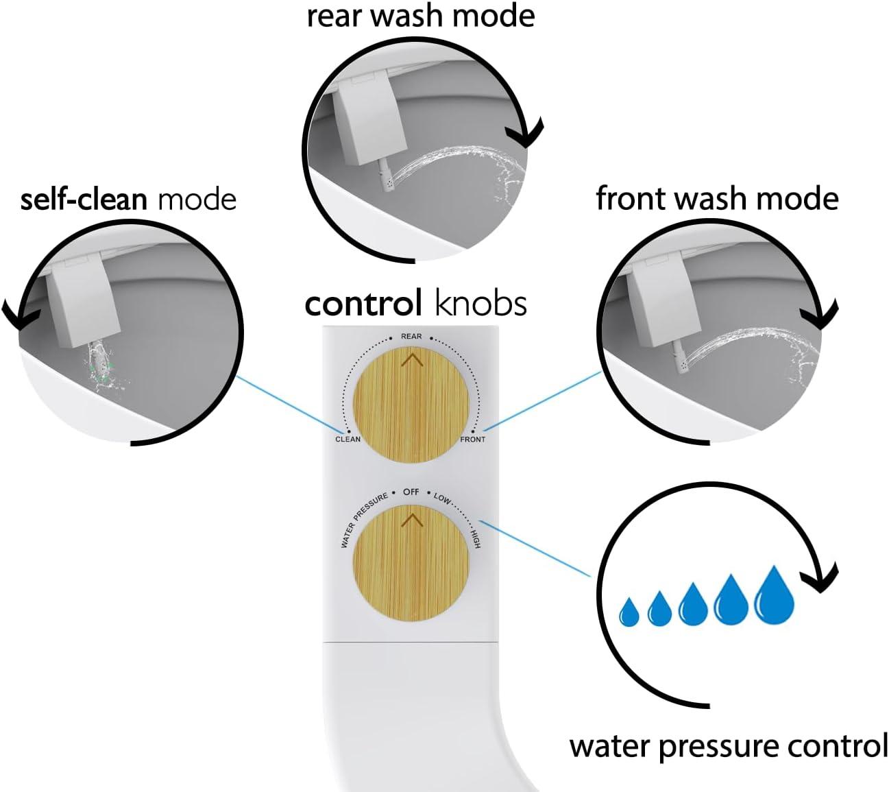 Reversible Left/Right Ultra Slim Cold Water Bidet Attachment