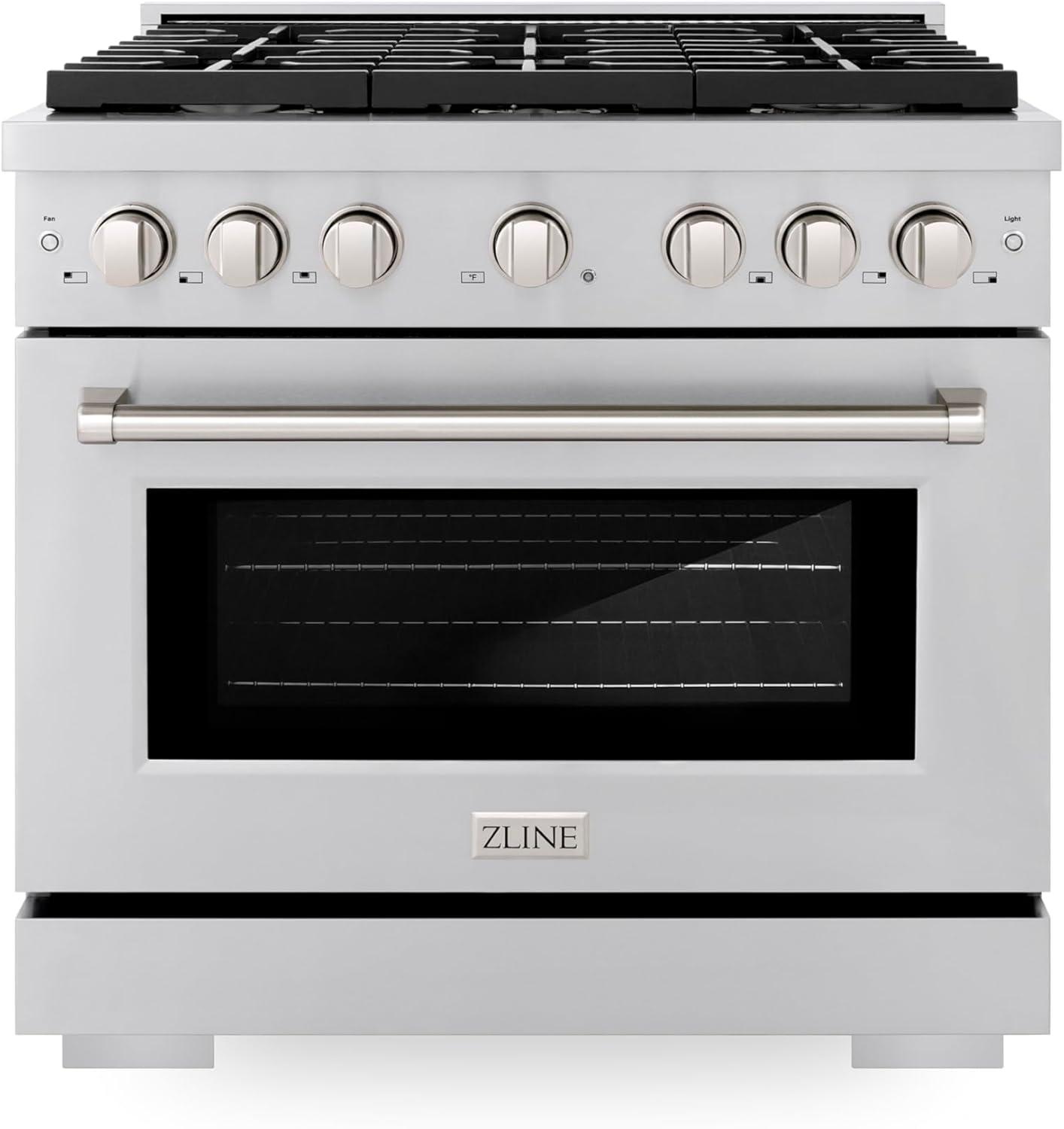 ZLINE 36" Paramount Dual Fuel Stainless Steel Range w/ 6 Burner Cooktop & Convection Oven