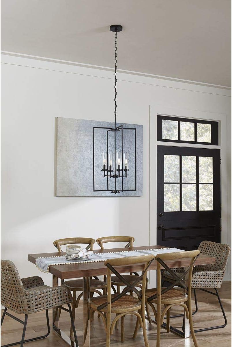 Progress Lighting Kellwyn 4-Light Foyer Pendant, Brushed Nickel, Clear Glass