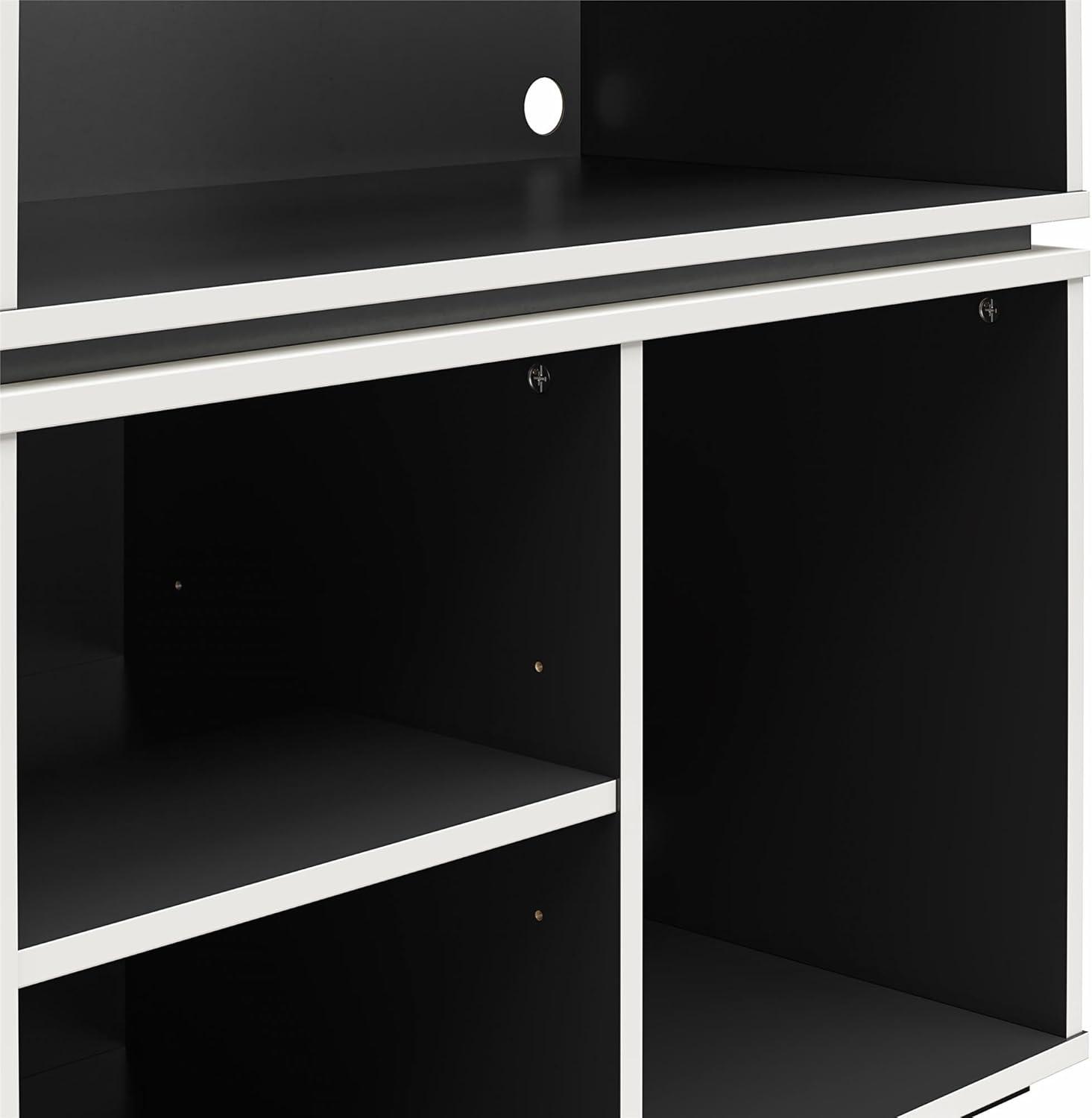 55.04" Shadow Gaming and Collectable Display Storage Bookcase White/Matte Black - NTENSE