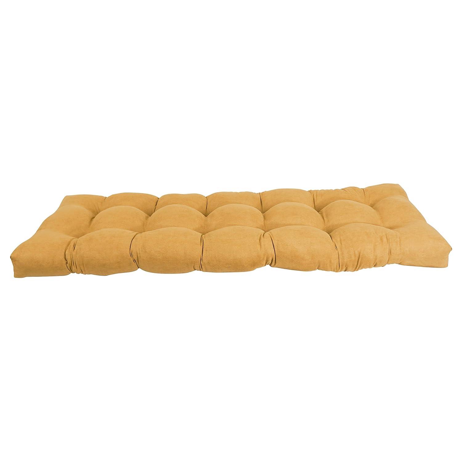 Blazing Needles 60-inch by 19-inch Tufted Solid Microsuede Bench Cushion