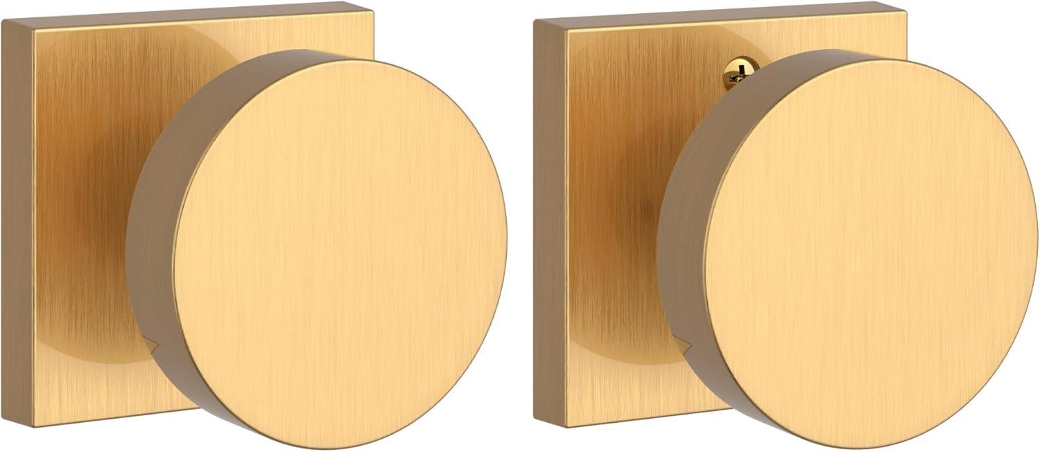 Contemporary Passage Door Knob with Contemporary Square Rose