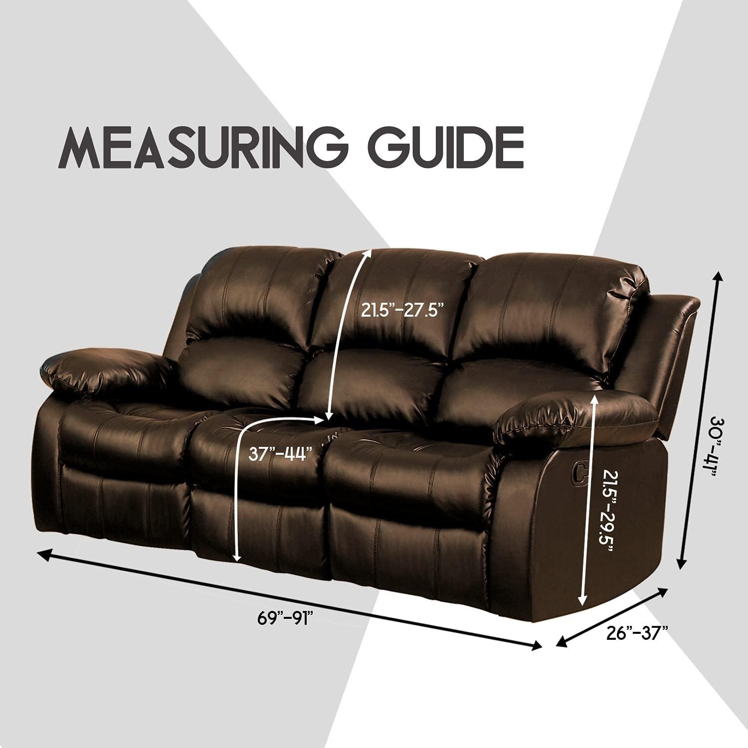 ULTICOR Velvet 8-Pieces Recliner Sofa Covers Stretch Reclining Couch Covers for 3 Cushion Reclining Sofa Slipcovers Furniture Covers Thick Soft Washable (3 Seater Recliner Cover, Chocolate) 3 Seater Recliner Cover Chocolate