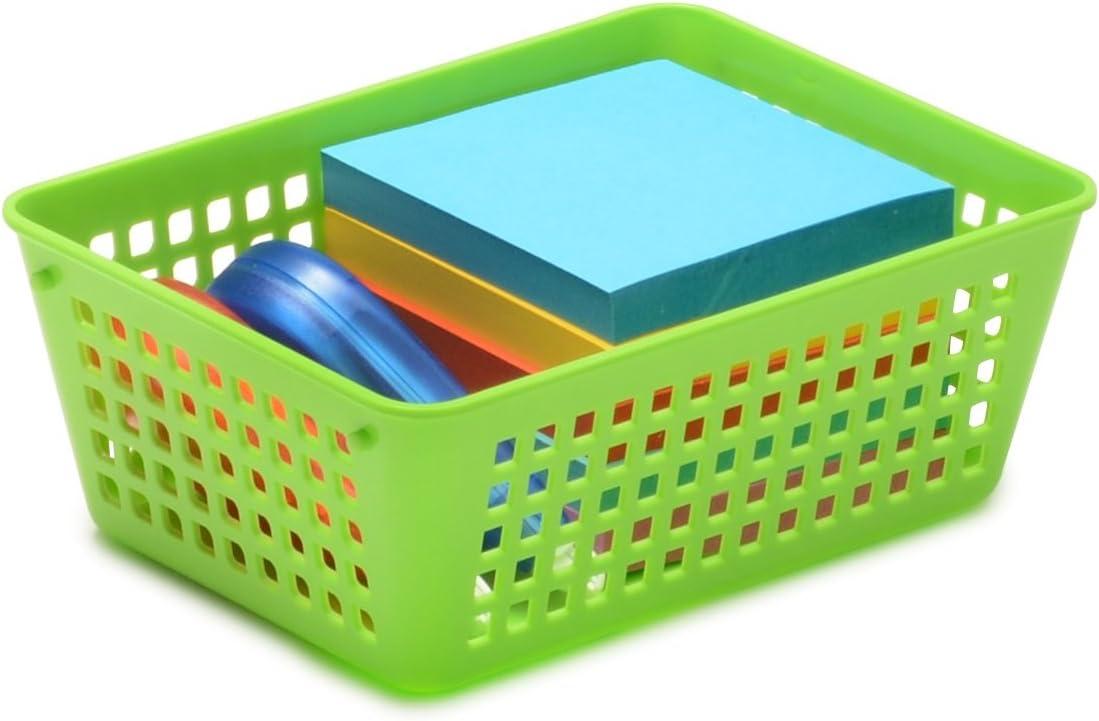 YBM Home Medium Plastic Storage Basket for Bathroom, 12 Pack, White 9 L x 6 W x 2.25 H