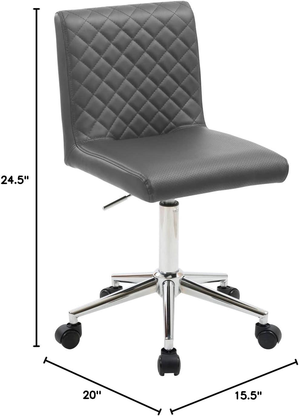 Barry 24.5" Faux Leather Swivel Office Chair in Gray