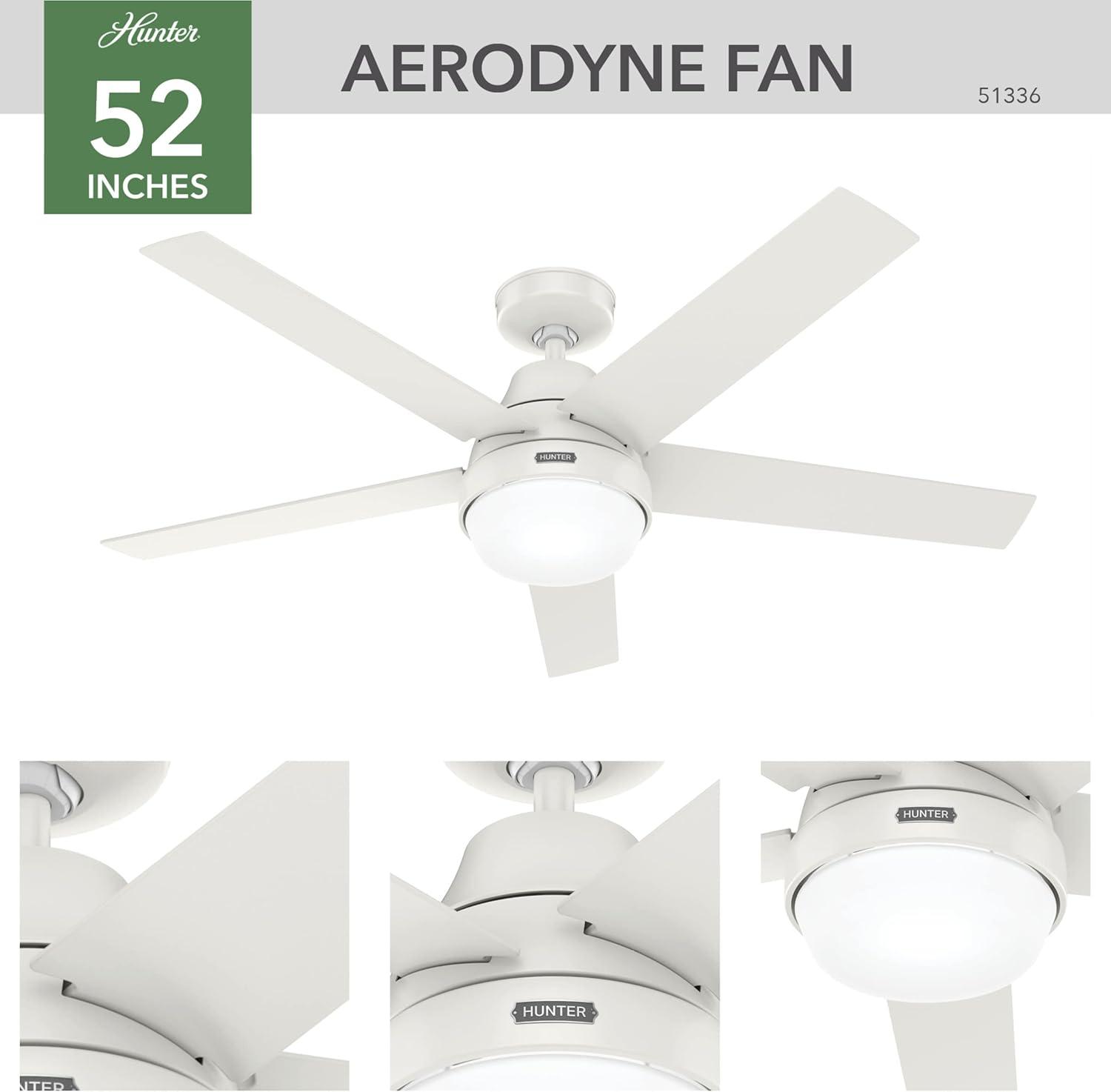 52" Aerodyne 5 - Blade Smart Standard Ceiling Fan with Lights and Remote