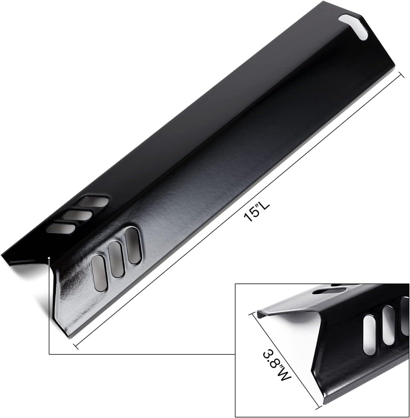 Unicook 15 Inch Grill Heat Plates for Dyna-Glo, Grill Burner Covers, Grill Parts Porcelain Heat Shields for Backyard, 4 Pack