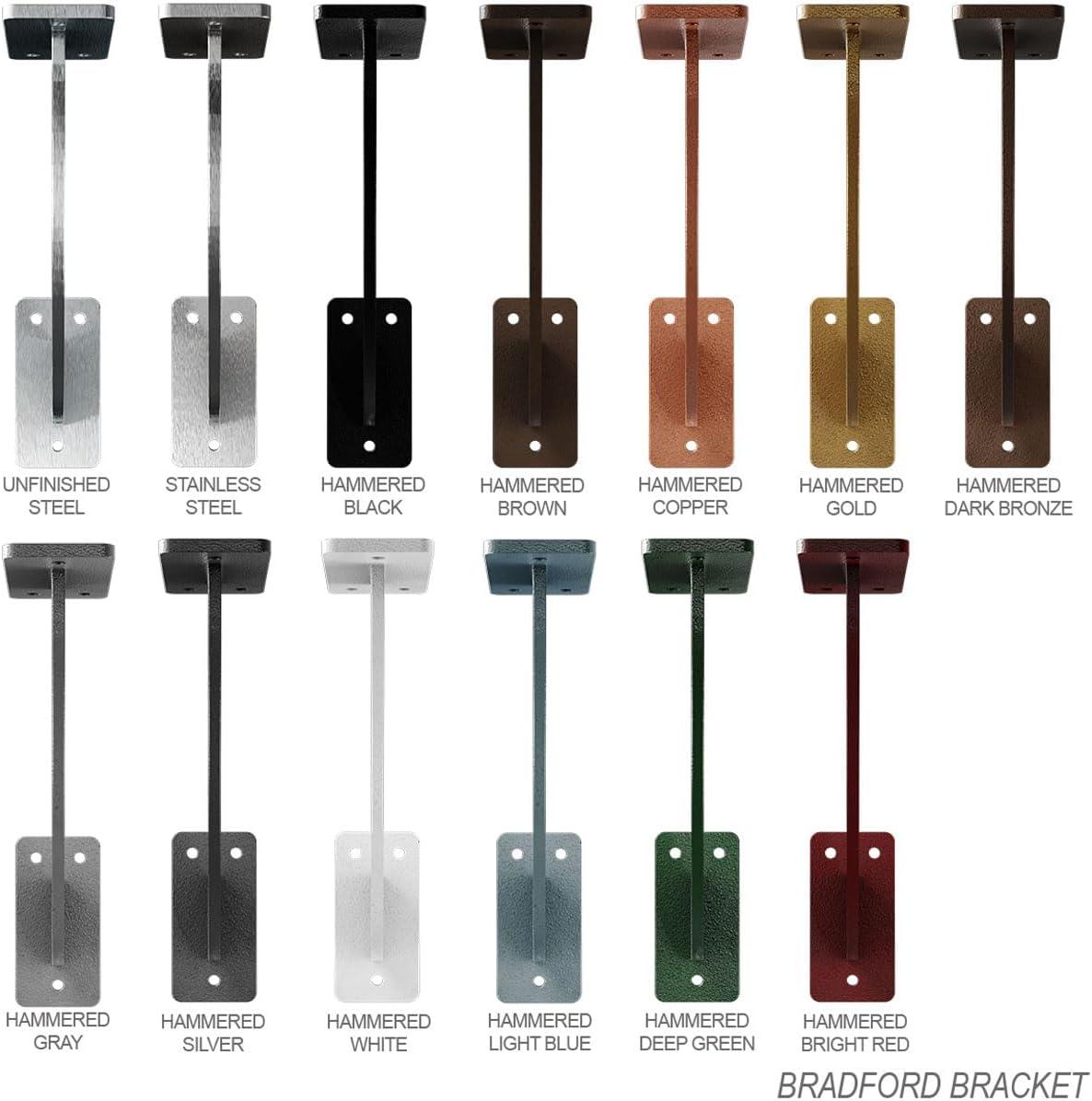 Ekena Millwork 2"W x 7"D x 7"H Bradford Steel Bracket, Hammered Brown