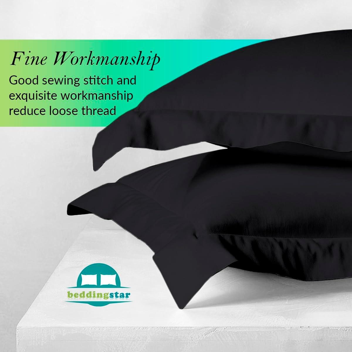 Vedanta Home Collection Square European Pillow Shams 28x28 Set of 2 Navy Blue Euro Shams 600 Thread Count 100% Natural Cotton Euro Pillow Shams Decorative