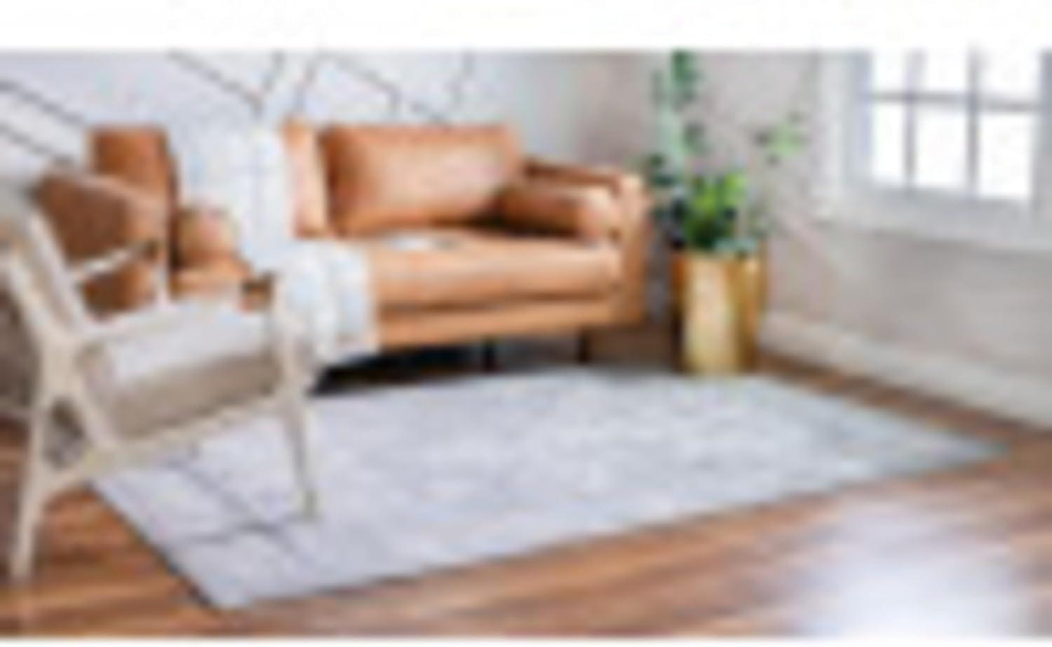 Unique Loom Portland Collection Bohemian Vintage Inspired Tone-on-Tone Design Area Rug (8' 0 x 10' 0 Rectangular, Gray/ Ivory)