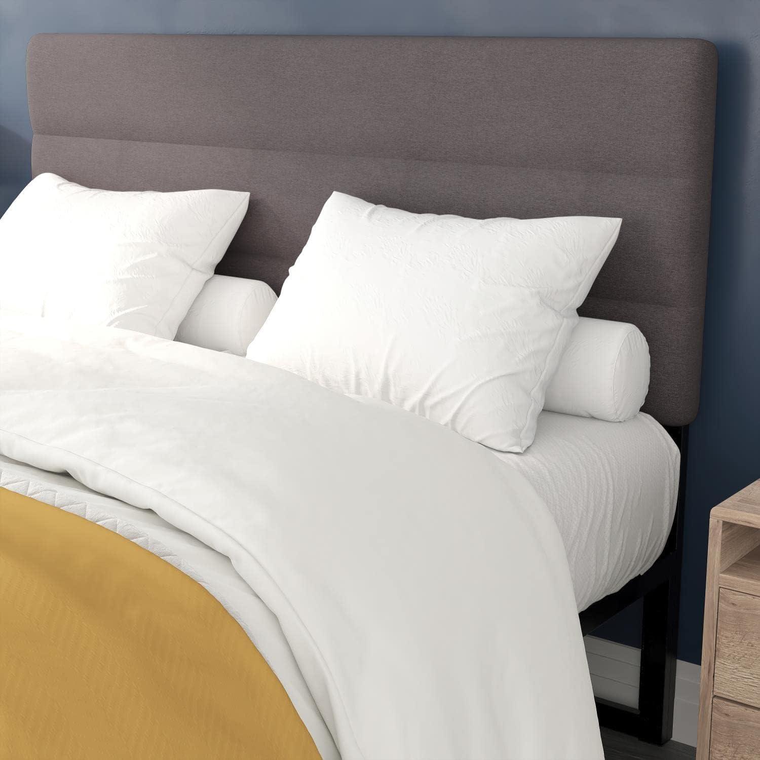 Flash Furniture Paxton Queen Channel Stitched Fabric Upholstered Headboard, Adjustable Height from  44.5" to 57.25" - Gray