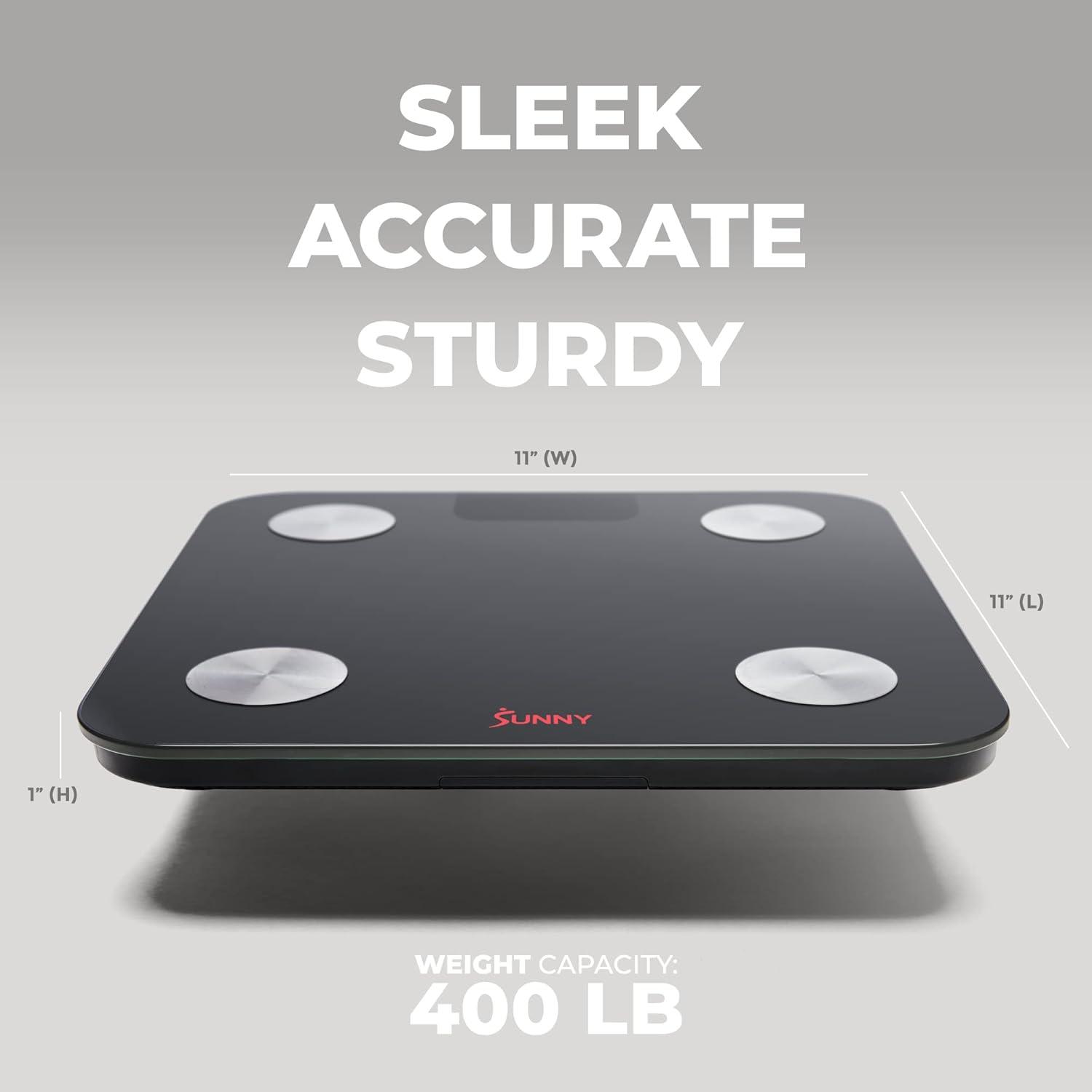 Sunny Health & Fitness Body Fat BMI Smart Scale with 20 Metric Health Tracker & Bluetooth & FREE SunnyFit® App - SF-WS022063