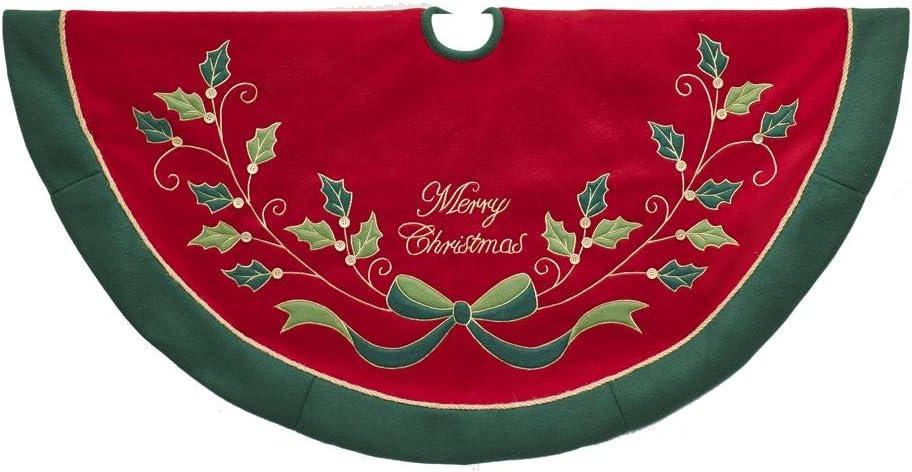 Kurt Adler 48" Red and Green with Holly Tree Skirt