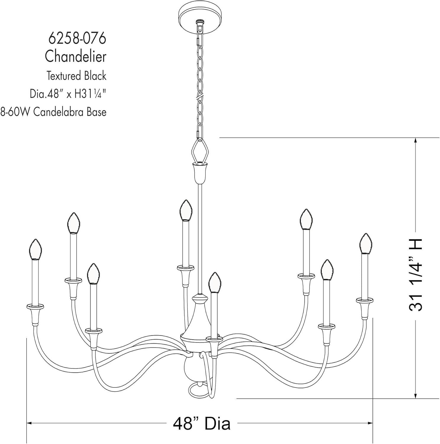 8 Light Chandelier-31.25 Inches Tall And 48 Inches Wide     -Traditional Installation Minka Lavery 6258-076