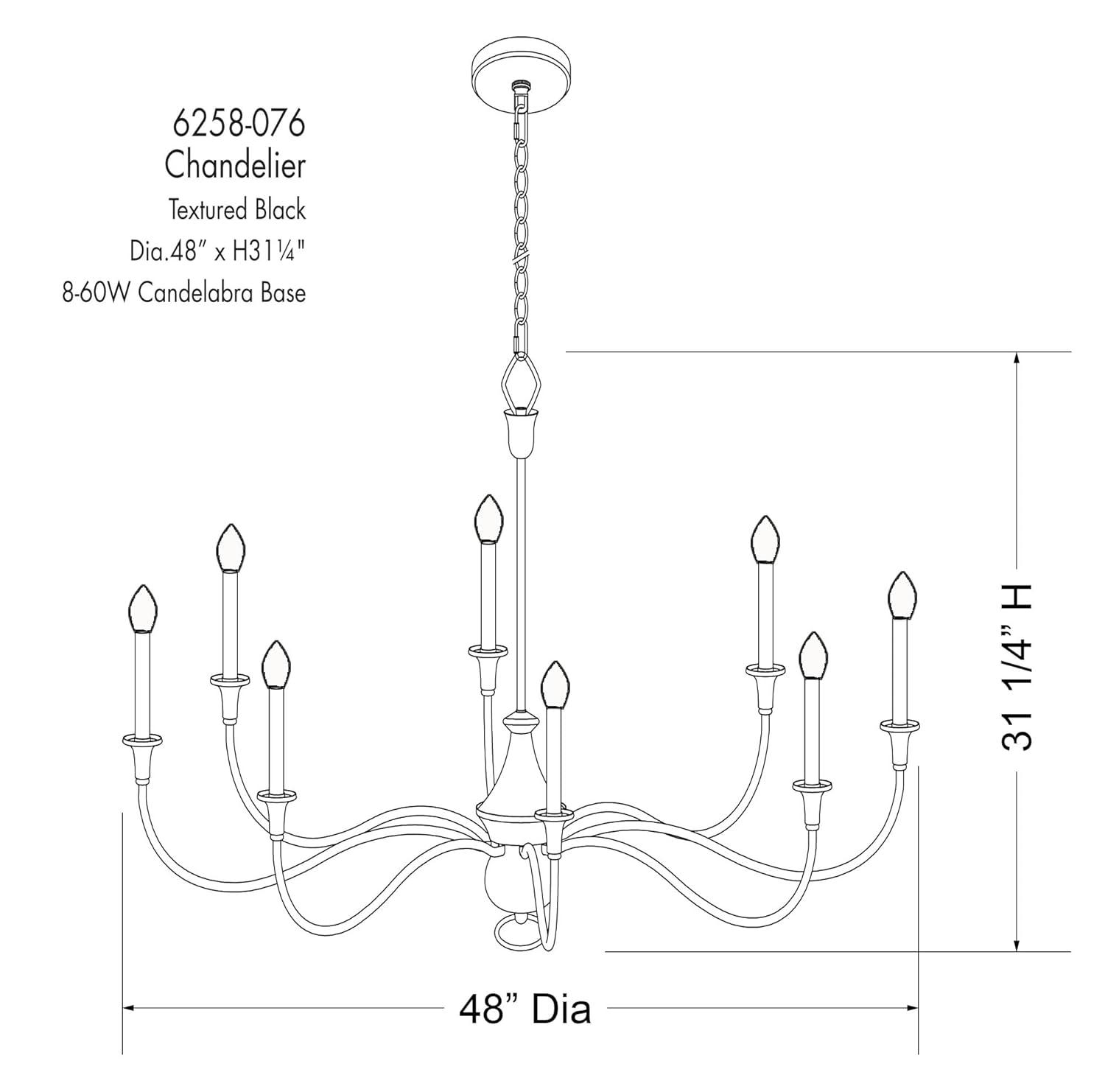 8 Light Chandelier-31.25 Inches Tall And 48 Inches Wide     -Traditional Installation Minka Lavery 6258-076