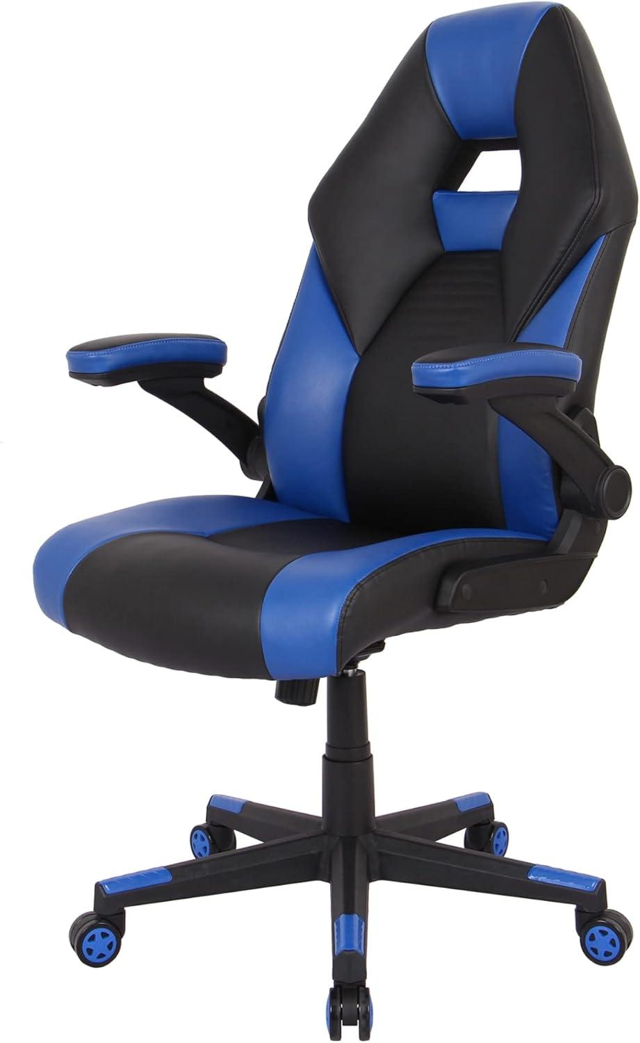 RS Gaming™ RGX Faux Leather High-Back Gaming Office Chair, Black/Blue, BIFMA Compliant