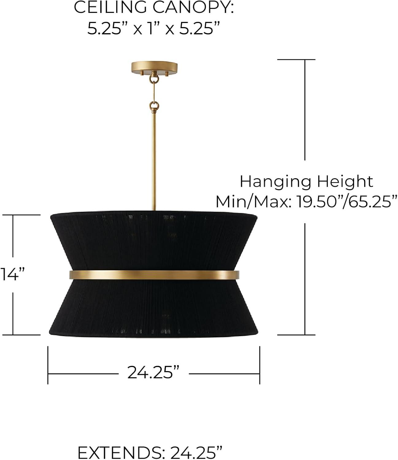 8 Light Pendant-Black Rope/Patinaed Brass Finish Capital Lighting 341281Kp