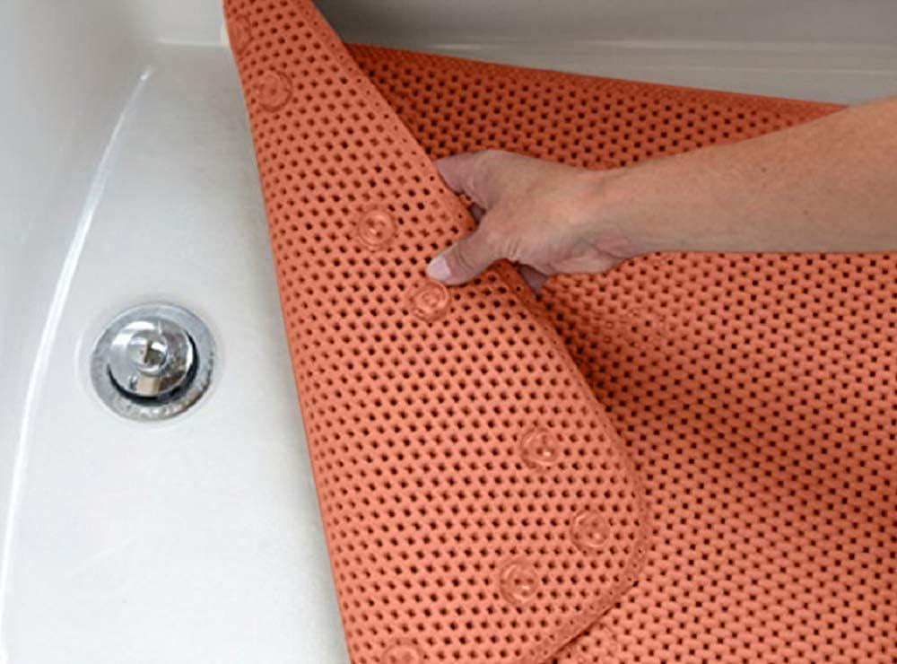 Deluxe Bathtub Mat Non Slip, Soft Foam Bath Mats for Bathroom Tub, Bathtub Mat with Drain Holes, Suction Cups- 36” X 17” - Red