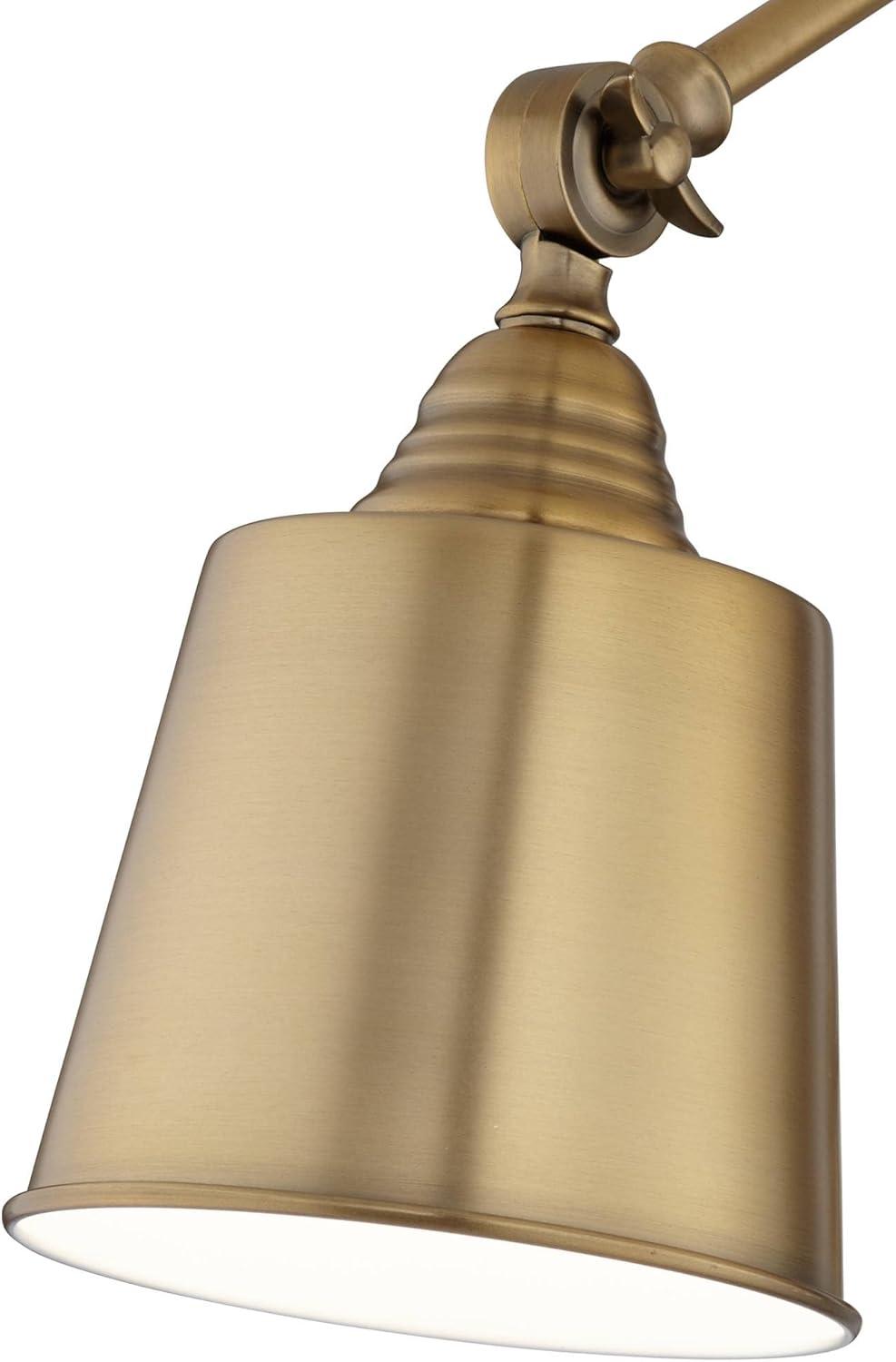 Mendes Antique Brass Finish Adjustable Arm Wall Lamps Set of 2