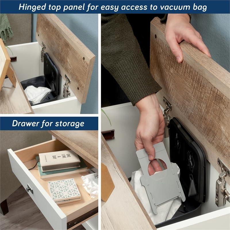 Sauder Cottage Road, Robot Vacuum Storage Side Table, Soft White Finish