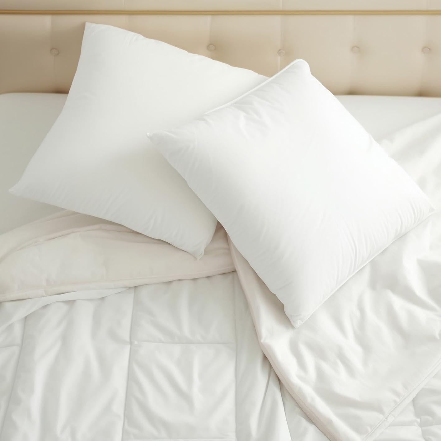 THROW PILLOW, SOFA PILLOW, OUT DOOR PILLOW, COUCH PILLOW, BEDDING PILLOW Inserts (Set of 2, White), 18x18 Inches - Lightweight Fillers for Sofa, Bed, and Home Décor (18x18 Inch (Pack of 2)