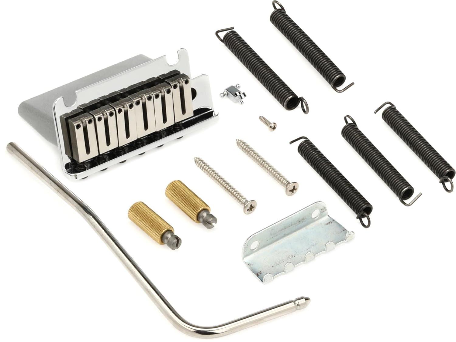 Modern Polished Steel Tremolo Bridge Assembly for Electric Guitar