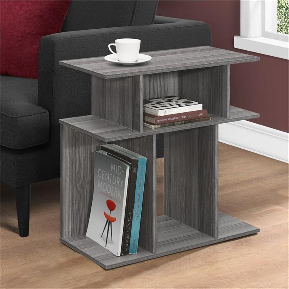 Accent Table Side End Nightstand Lamp Living Room Bedroom Laminate Grey