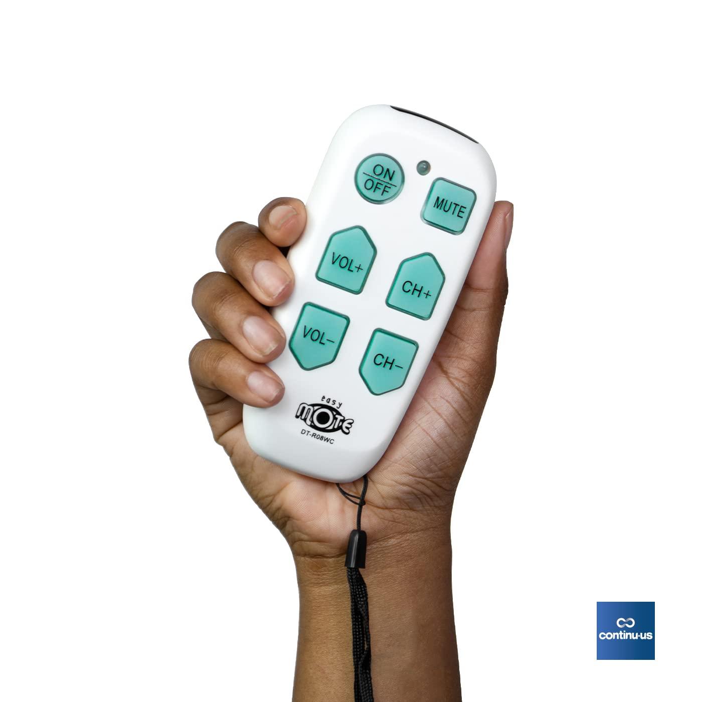 Universal Big Button TV Remote - EasyMote | DT-R08B. Backlit, Easy Use, Smart, Learning Television & Cable Box Controller, Perfect for Assisted Living Elderly Care.