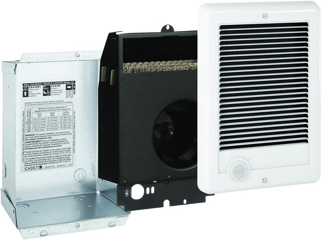 White Electric Forced Air Wall Heater with Automatic Shut-off