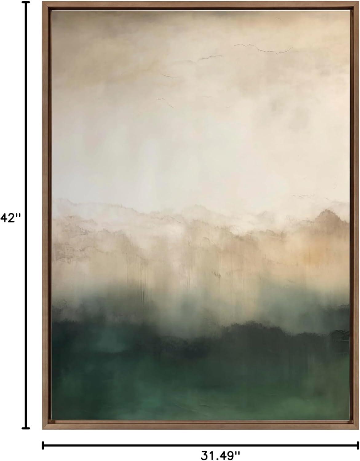 Kate & Laurel All Things Decor 31.5"x41.5" Sylvie Green Mountain Abstract II Framed Canvas by Amy Lighthall Gold