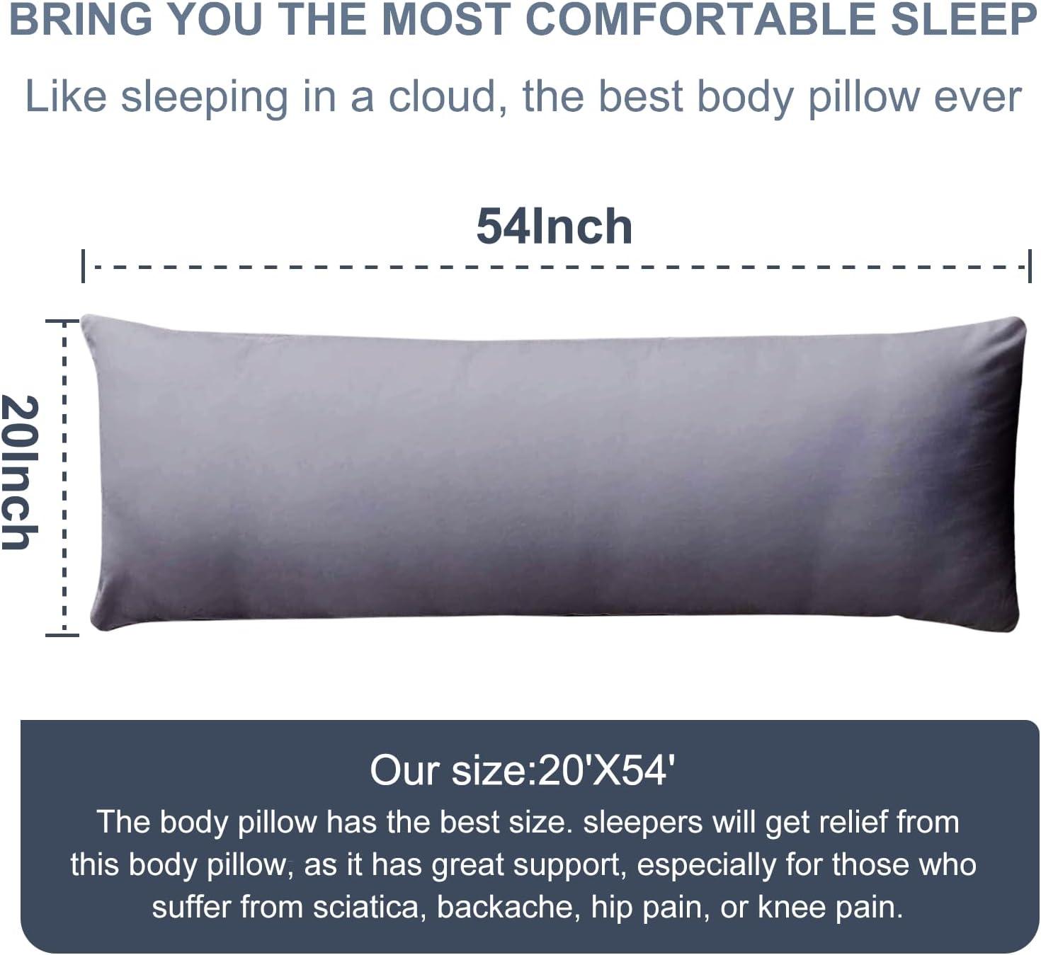 Soft Gray Polyester Full Body Maternity Pillow