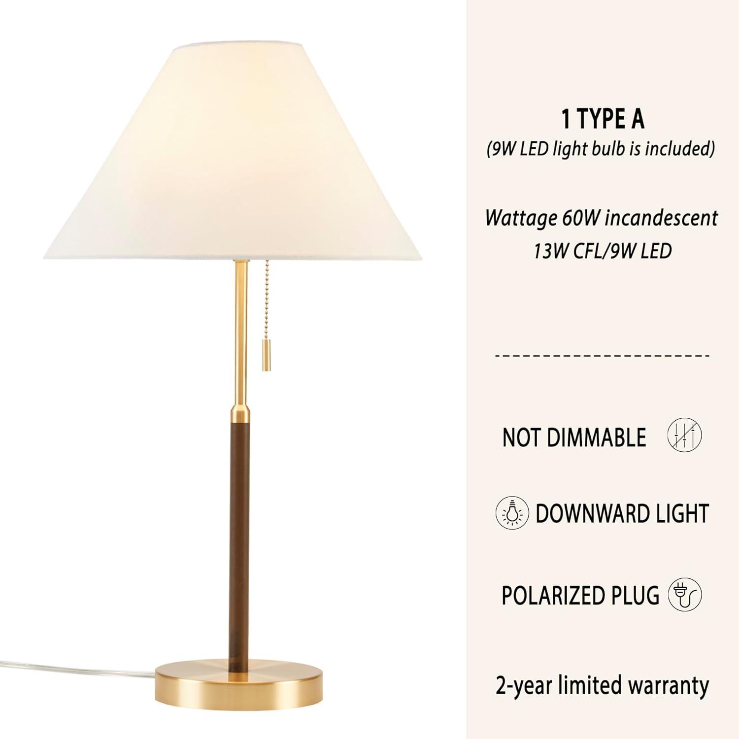 Bromley Mid-century Two Tone Pull-Chain Table Lamp