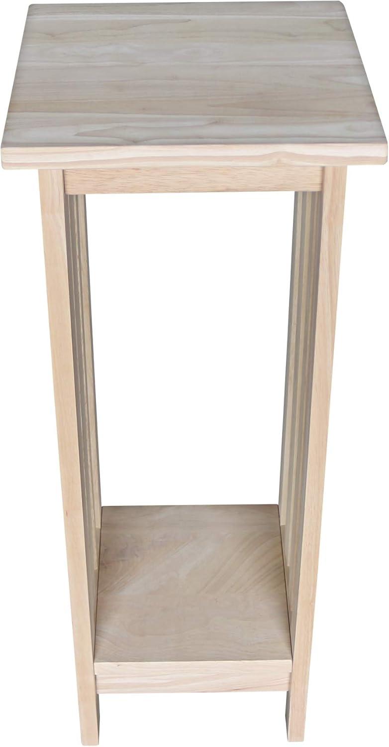 Mission Plant Stand Unfinished 30" - International Concepts: Hardwood Square Freestanding Indoor Holder