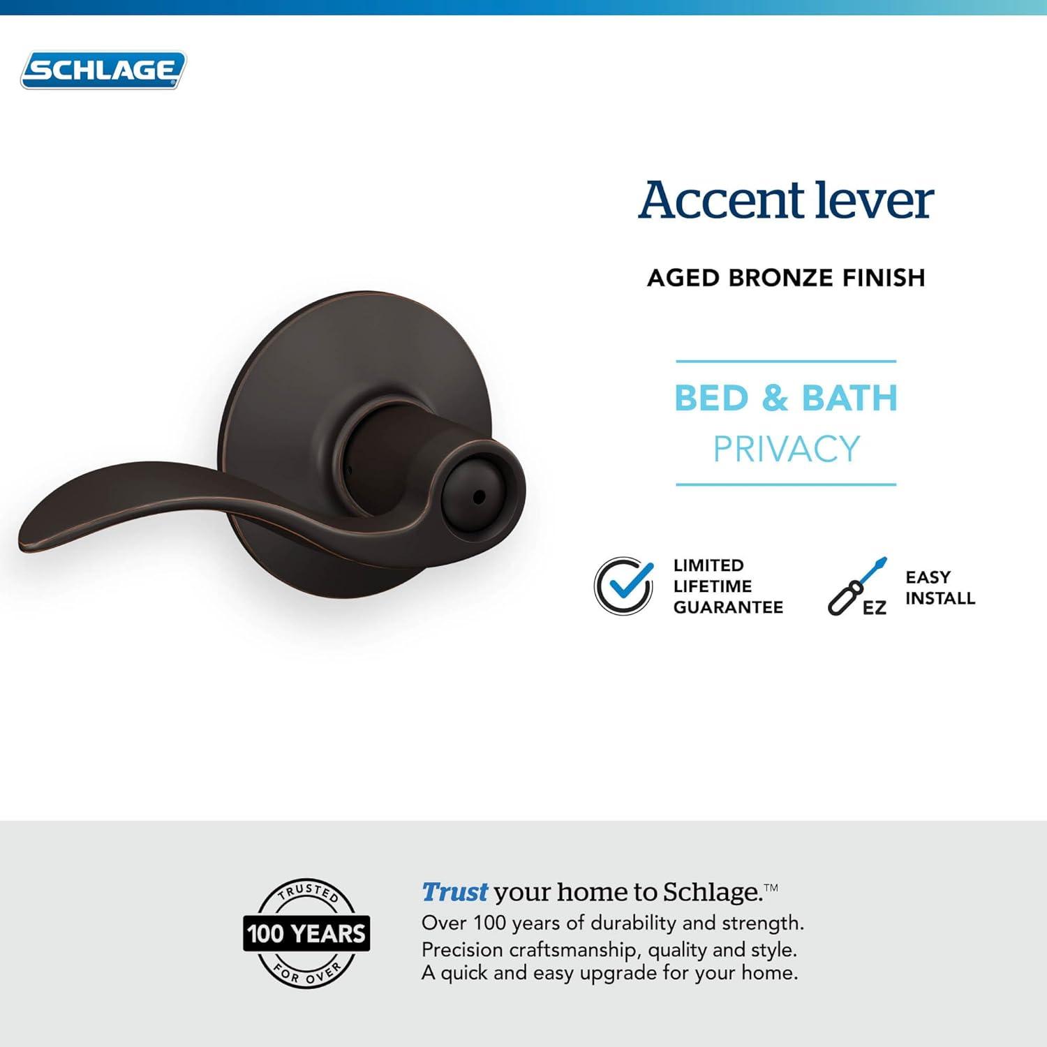 Accent Privacy Door Lever with Rosette