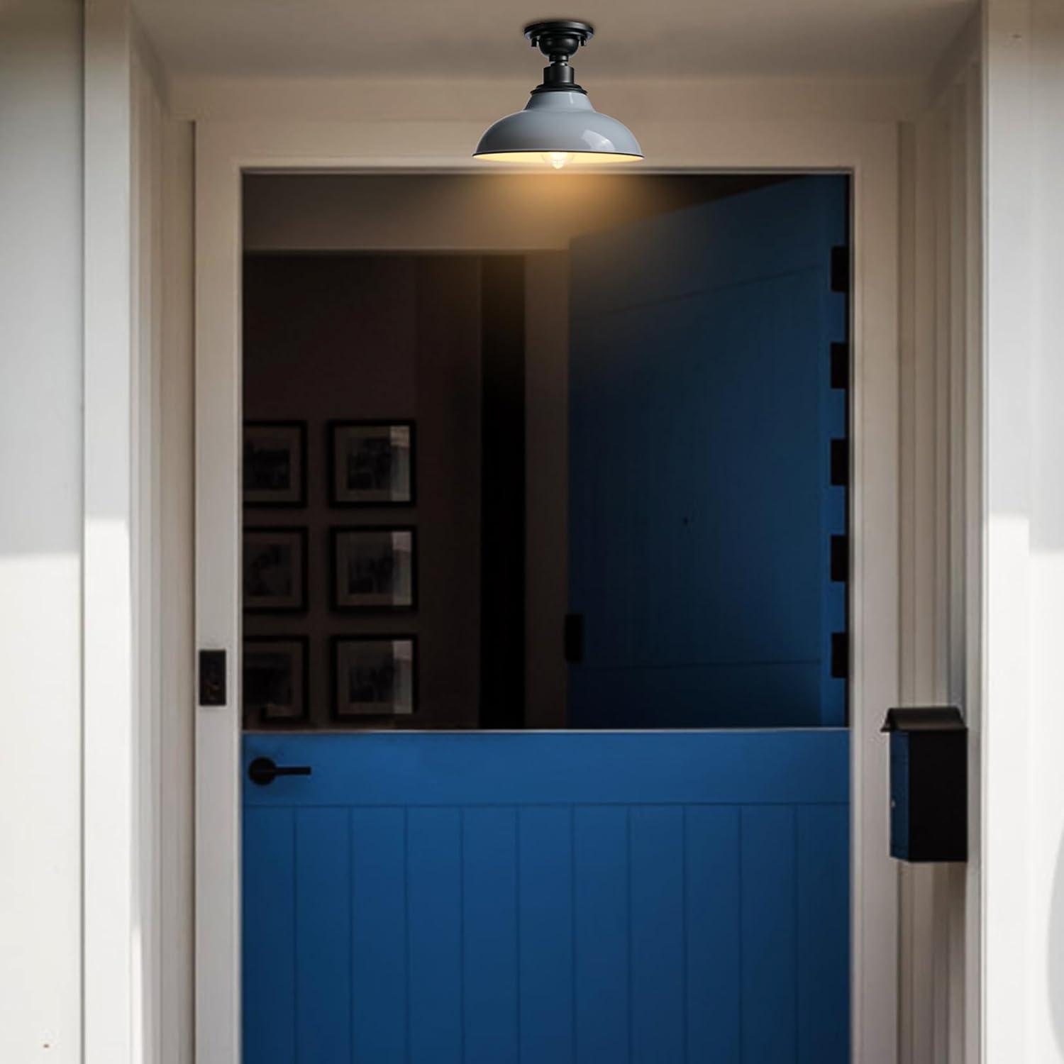 Modern Yellow Semi Flush Mount Light Barn Style Ceiling Light Fixture