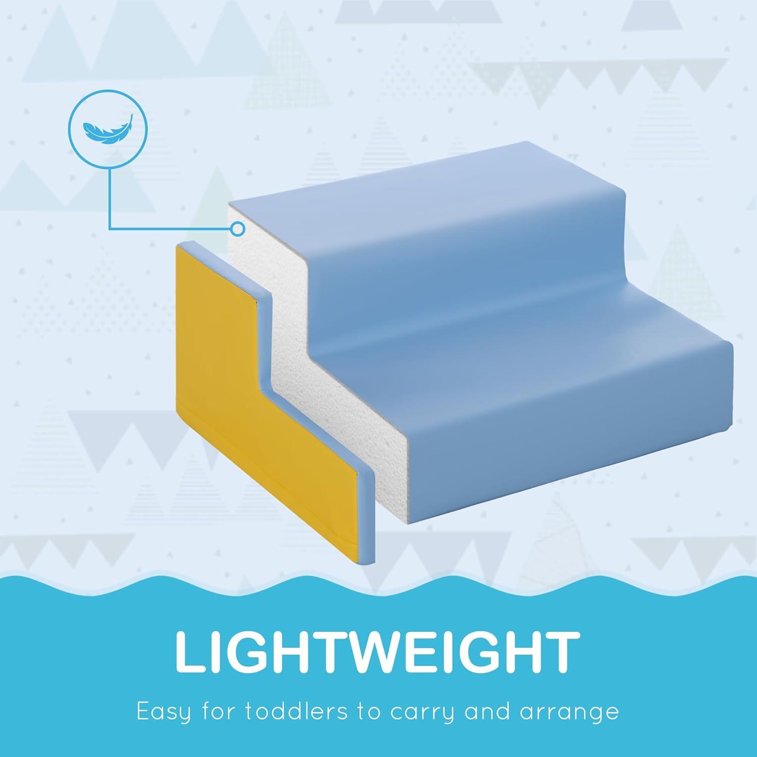 Soozier 2 Piece Climb and Crawl Activity Play Set Soft Secure Foam Playset for Toddler Preschooler Indoor Play Equipment Baby Learning Toys Multicolor