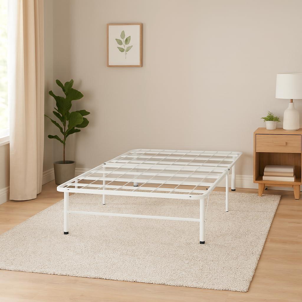 Alwyn Home Muscoy 14" Foldable Steel Bed Frame, No Box Spring Needed, Underbed Storage , Easy Assembly & Reviews | Wayfair