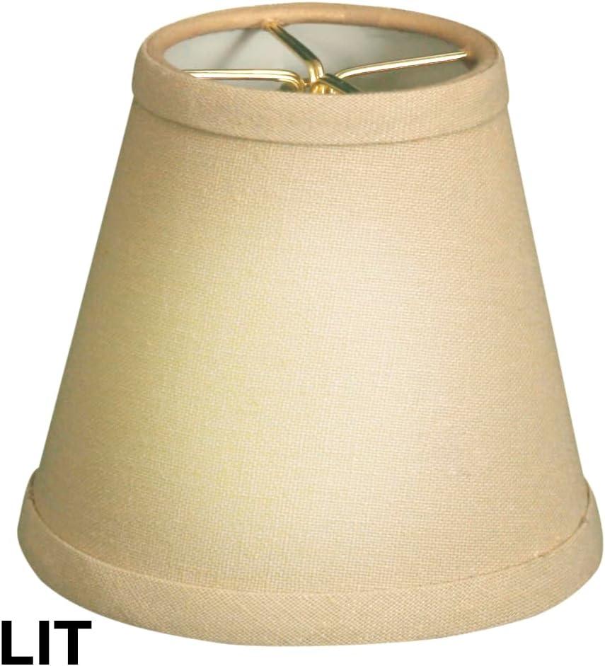 Royal Designs, Inc. Hardback Empire Chandelier Basic Shade CS-988-5LNBG-6, Linen Beige, 3 x 5 x 4.5, Pack of 6